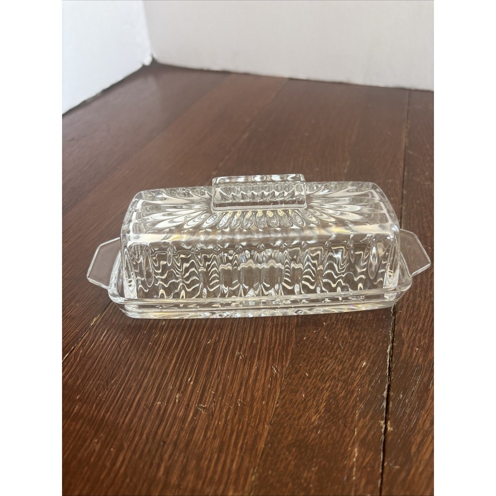 Gorham Althea Crystal Covered Butter Dish Vintage, Discontinued EUC